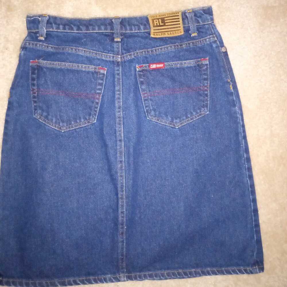 Vintage Ralph Lauren Y2K Denim Skirt Size 6 Excellent Condition